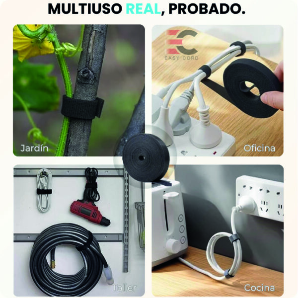 Velcro Rollo Correa Organizador para Fijar Cables Reutilizable 5m por Rollo - Imagen 4