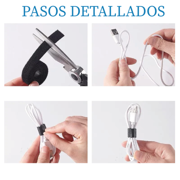 Velcro Rollo Correa Organizador para Fijar Cables Reutilizable, 5m por Rollo - Imagen 7