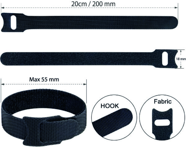 Set 25 Velcros Correas P/ Sujetar Cables Diferentes Colores Reutilizables - Imagen 5