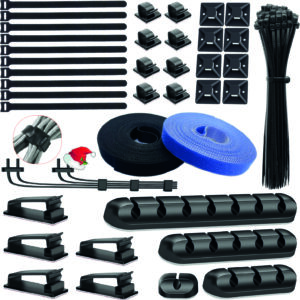 Kit Organiza Cables de Escritorio Precinto Adhesivos 3m Precintos Rollos X45 Pzas