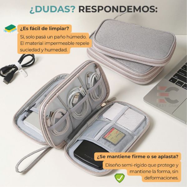 Bolso Estuche De Viaje Hombre Organizador Impermeable Mujer Cosmeticos Gris - Imagen 7