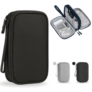 Organizador De Cables Estuche Viaje Pc Celular Datos Impermeable Negro