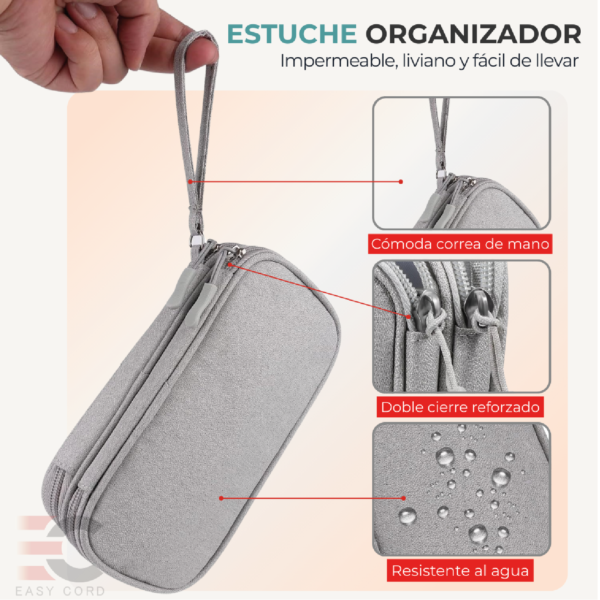 Bolso Estuche De Viaje Hombre Organizador Impermeable Mujer Cosmeticos Gris - Imagen 5