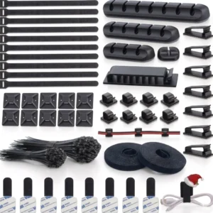 Kit Organizador De Cables Escritorio Precintos Rollos Velcro