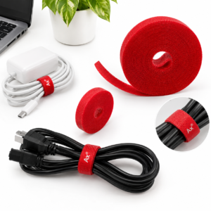 Velcro Correa Organizador Fijar Rollo Cable Reutilizable Ax® Color Rojo
