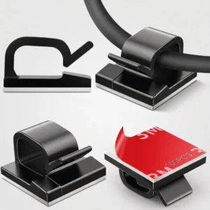 Organizador de Cables Clip Adhesivo Adhesivos Pc Ordenar Soporte Escritorio Pared Datos X100
