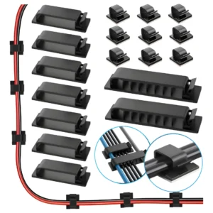 Kit Organizador De Cables Clips Adhesivos Escritorio 18 Pzas