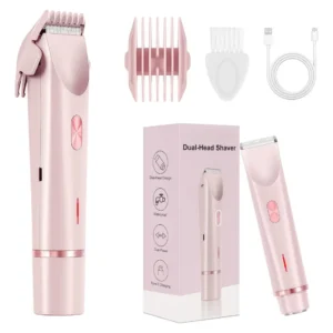 Depiladora Facial Femenina De Bikini Para Mujer Electrica Doble Cabeza 2en1 Color Rosa