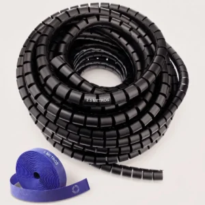 Organizador Cable Espiral Cubre Cables Escritorio Pc Cinta Velcro Adhesivo Malla Reutilizable Rey