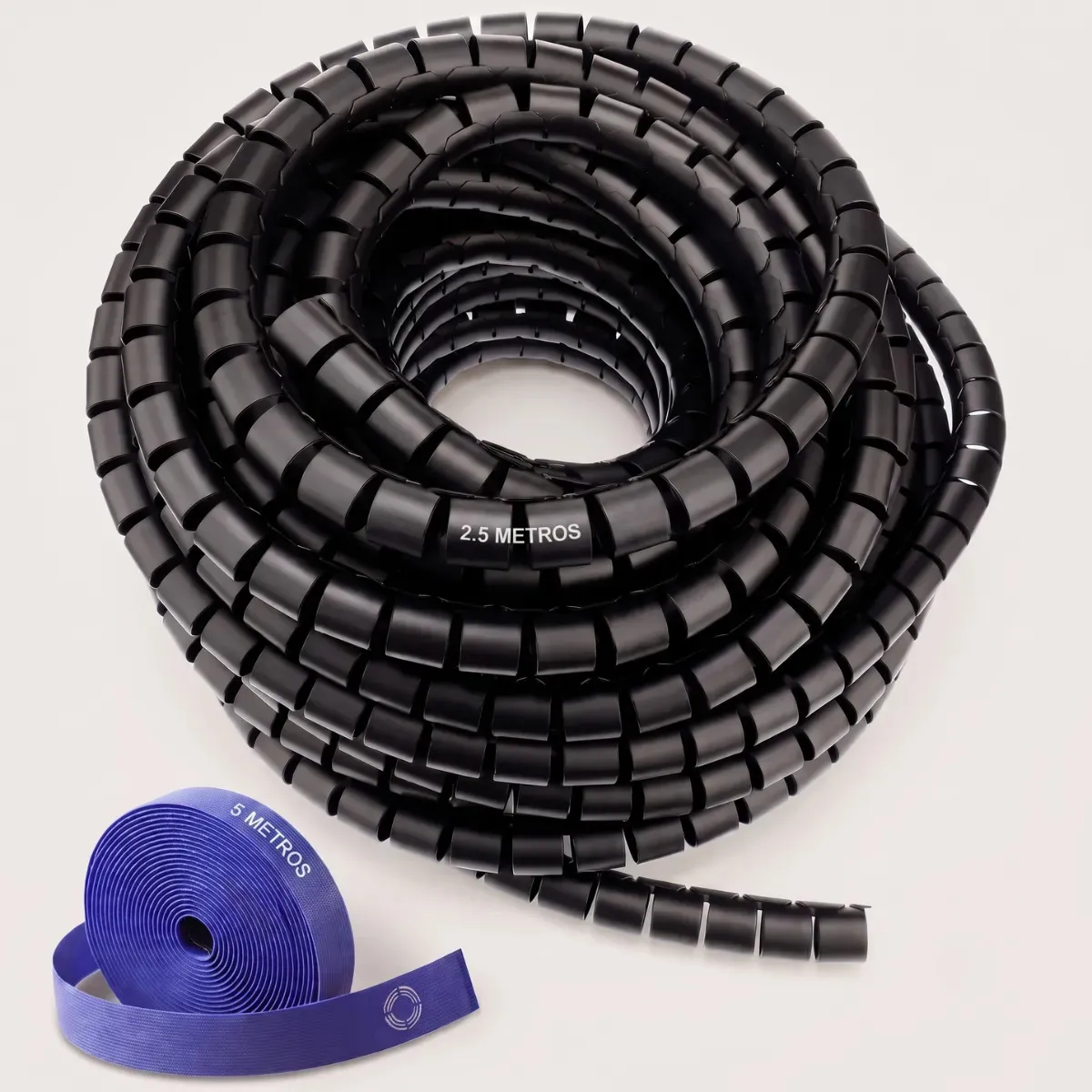 Organizador Cable Espiral Cubre Cables Escritorio Pc Cinta Velcro Adhesivo Malla Reutilizable Rey
