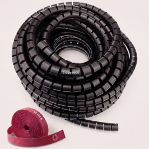 Organizador Cable Espiral Cubre Cables Velcro Adhesivo Escritorio Pc Cinta Malla Reutilizable Rey