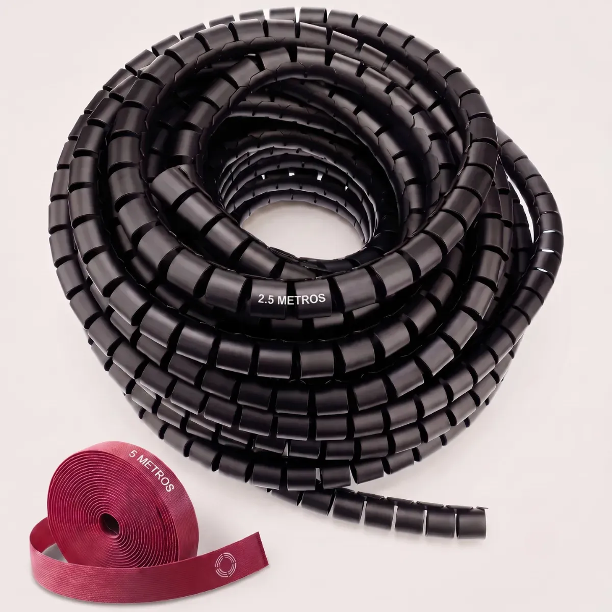 Organizador Cable Espiral Cubre Cables Velcro Adhesivo Escritorio Pc Cinta Malla Reutilizable Rey