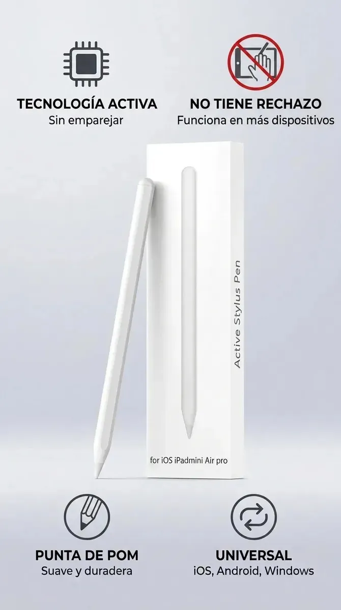 Lapiz Tactil Tablet Universal Recargable con Punta Removible para iPad y Android - Imagen 10