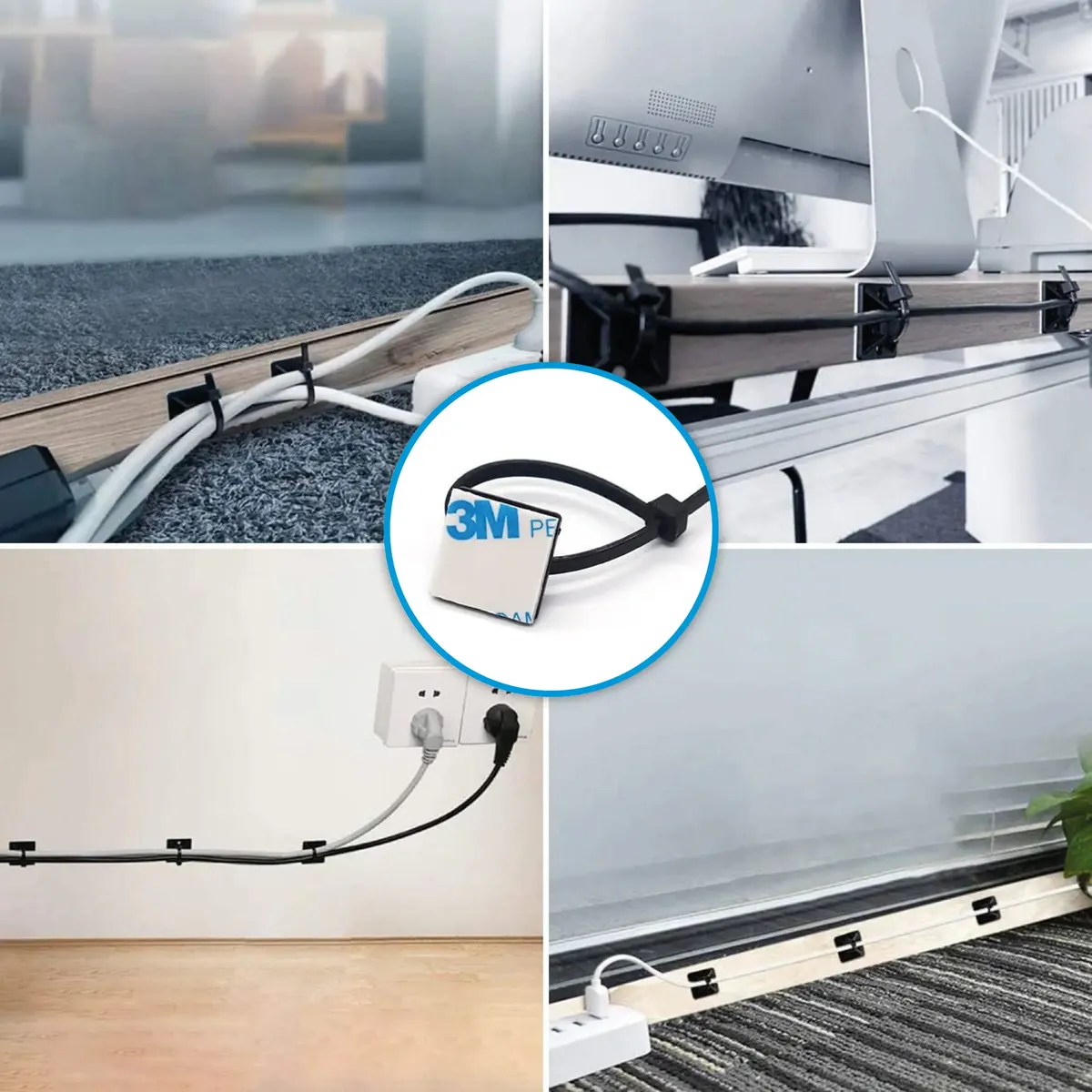 Clip Soporte De Precinto Autoadhesivo Ordenar Cable X20 - Imagen 2