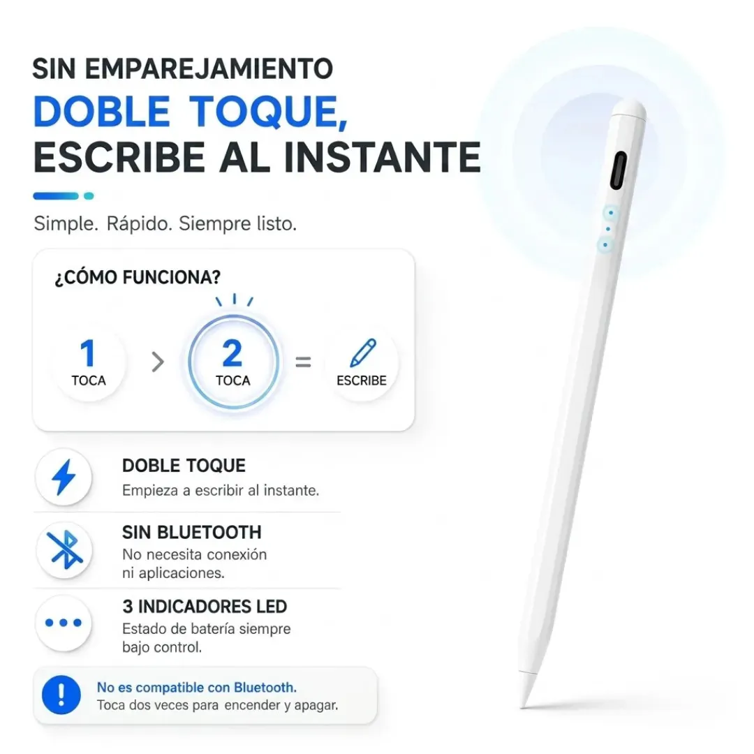 Lapiz Tactil Tablet iPad Universal Celular Apple Android Capacitivo Samsung Redmi +5 Puntas Regalo - Imagen 3