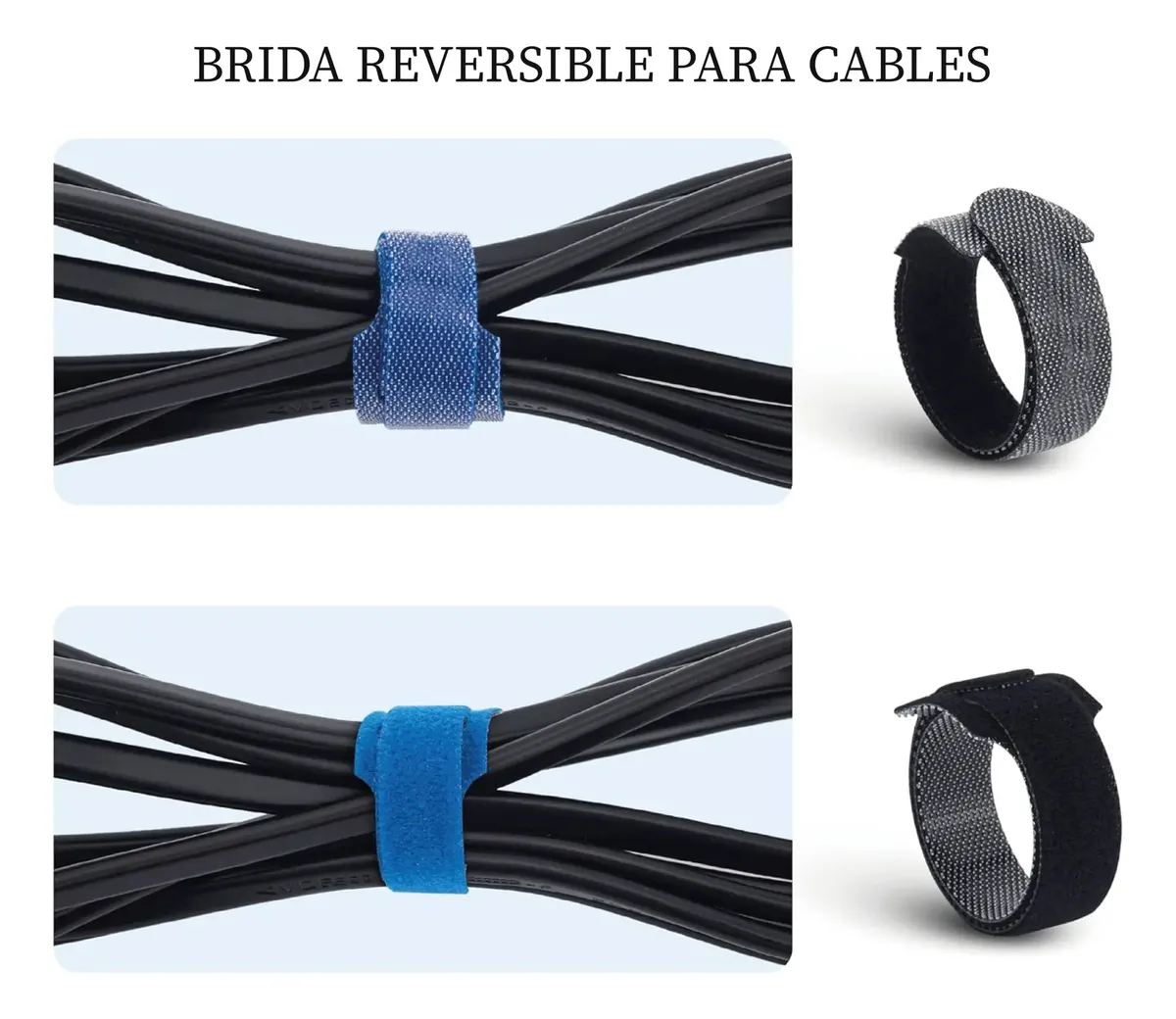 Correa Velcro Organizador Fijar Sujeta Cable Reutilizable 15 - Imagen 3