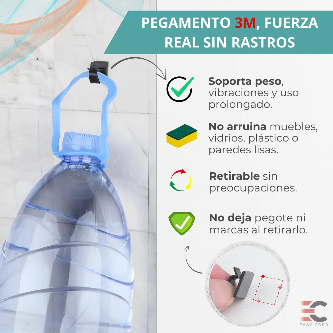 Organizador De Cable Adhesivo Clip Datos Pc Escritorio X22 - Imagen 4