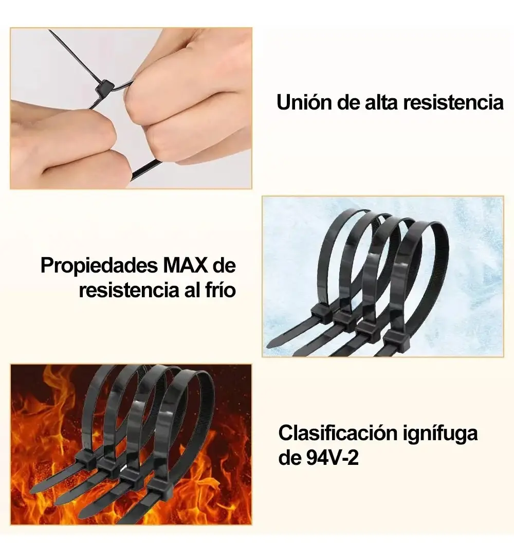 Organizador De Cables Precintos Plastico Zunchos Bridas X100 - Imagen 4