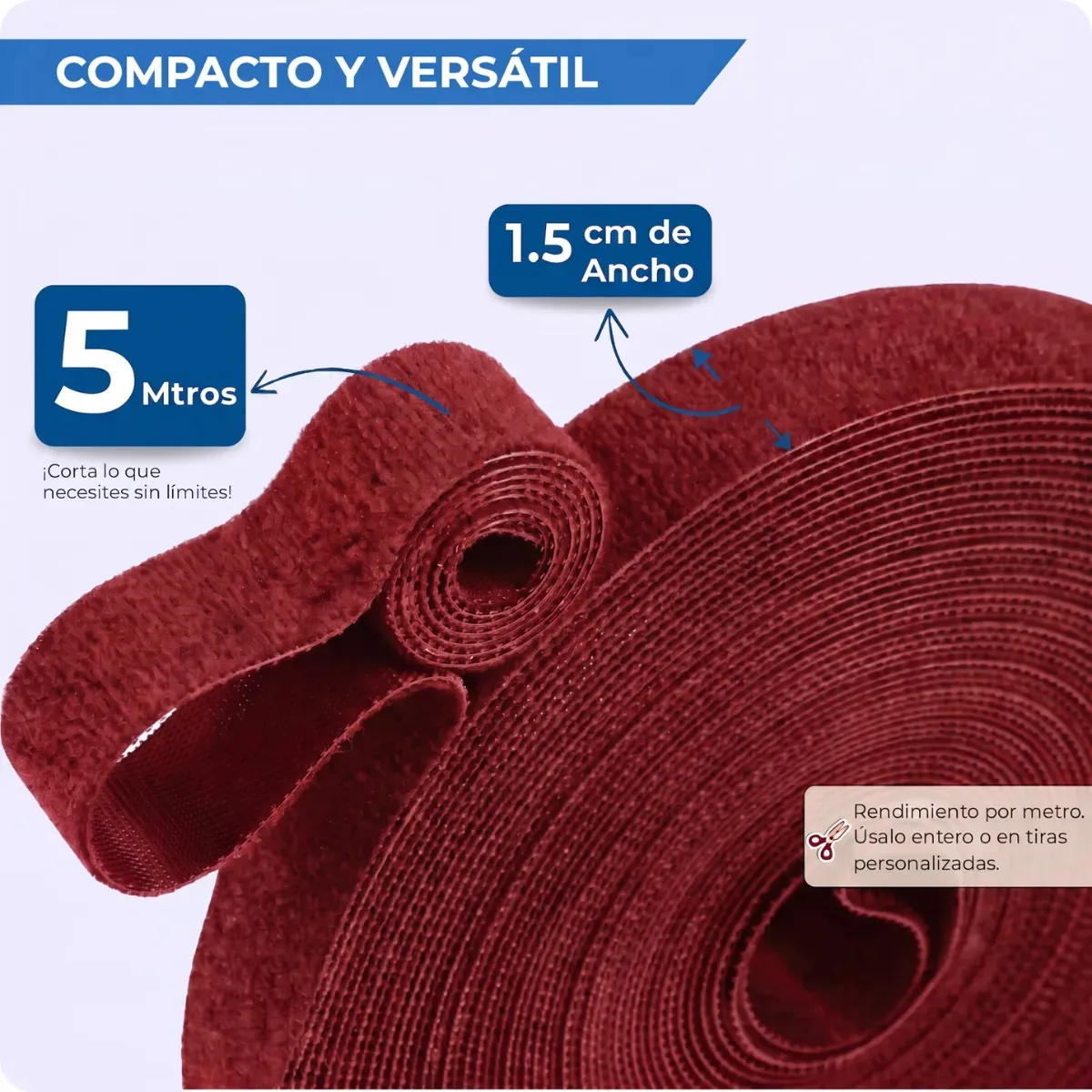 Organizador Cable Espiral Cubre Cables Velcro Adhesivo Escritorio Pc Cinta Malla Reutilizable Rey - Imagen 6