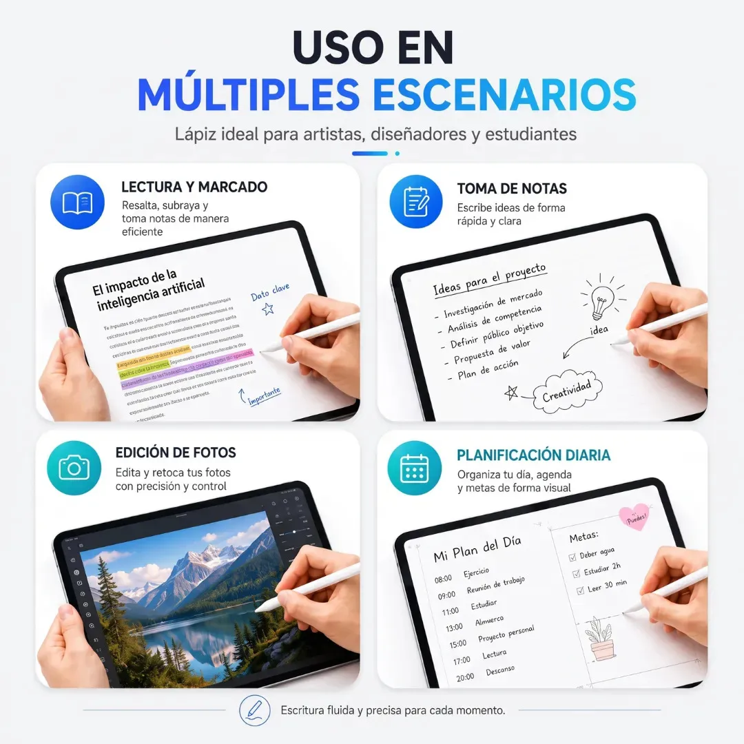 Lapiz Tactil Tablet iPad Universal Celular Apple Android Capacitivo Samsung Redmi +5 Puntas Regalo - Imagen 6