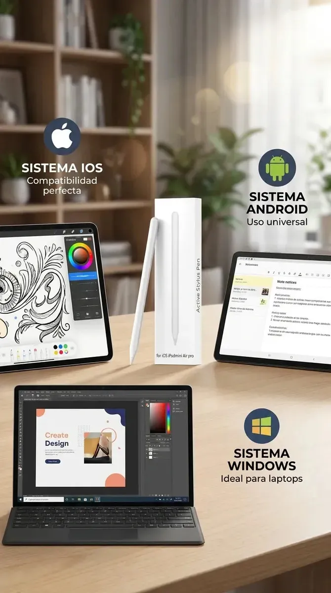 Lapiz Tactil Tablet Universal Recargable con Punta Removible para iPad y Android - Imagen 7