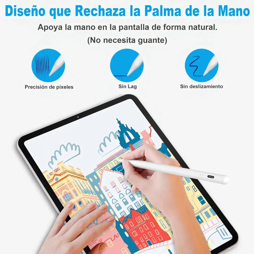 Lapiz Tactil Tablet iPad Universal Celular Apple Android Capacitivo Samsung Redmi +5 Puntas Regalo - Imagen 8