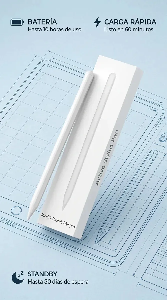 Lapiz Tactil Tablet Universal Recargable con Punta Removible para iPad y Android - Imagen 9